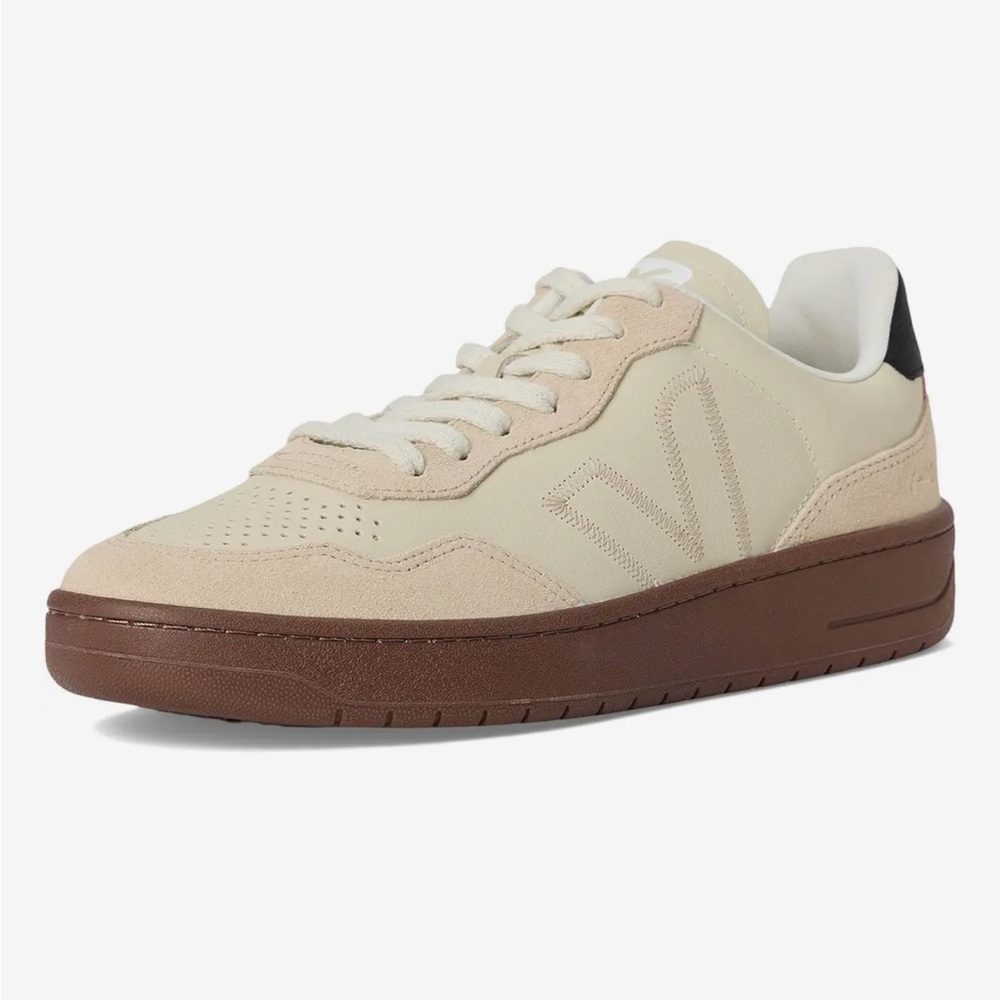 Women’s Veja V-90 ZZ Gold and Neutral Sneaker - Picture 4 of 10